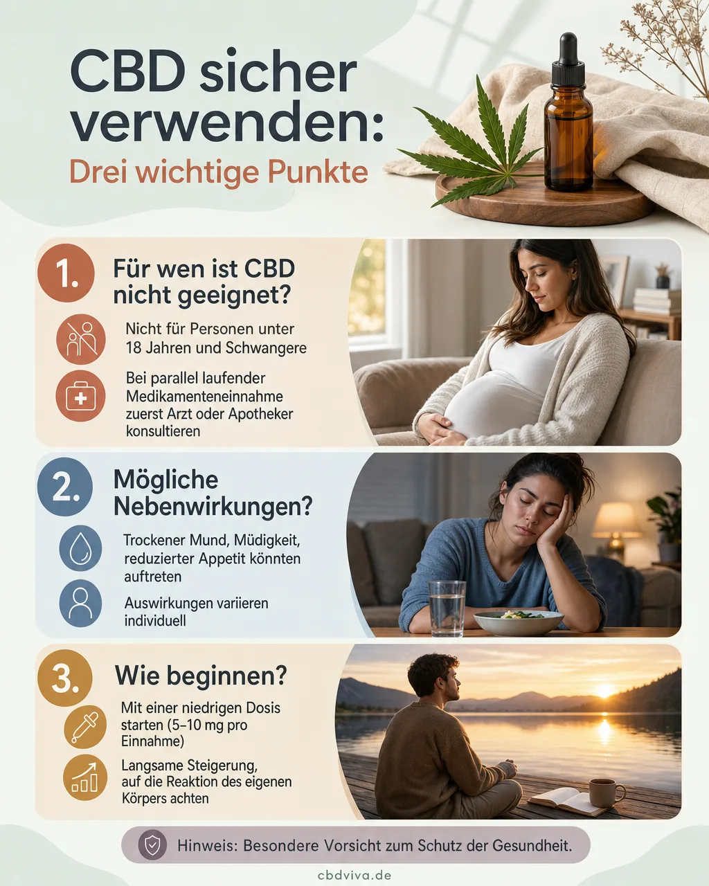 CBD sicher verwenden, drei Punkte für Einsteiger