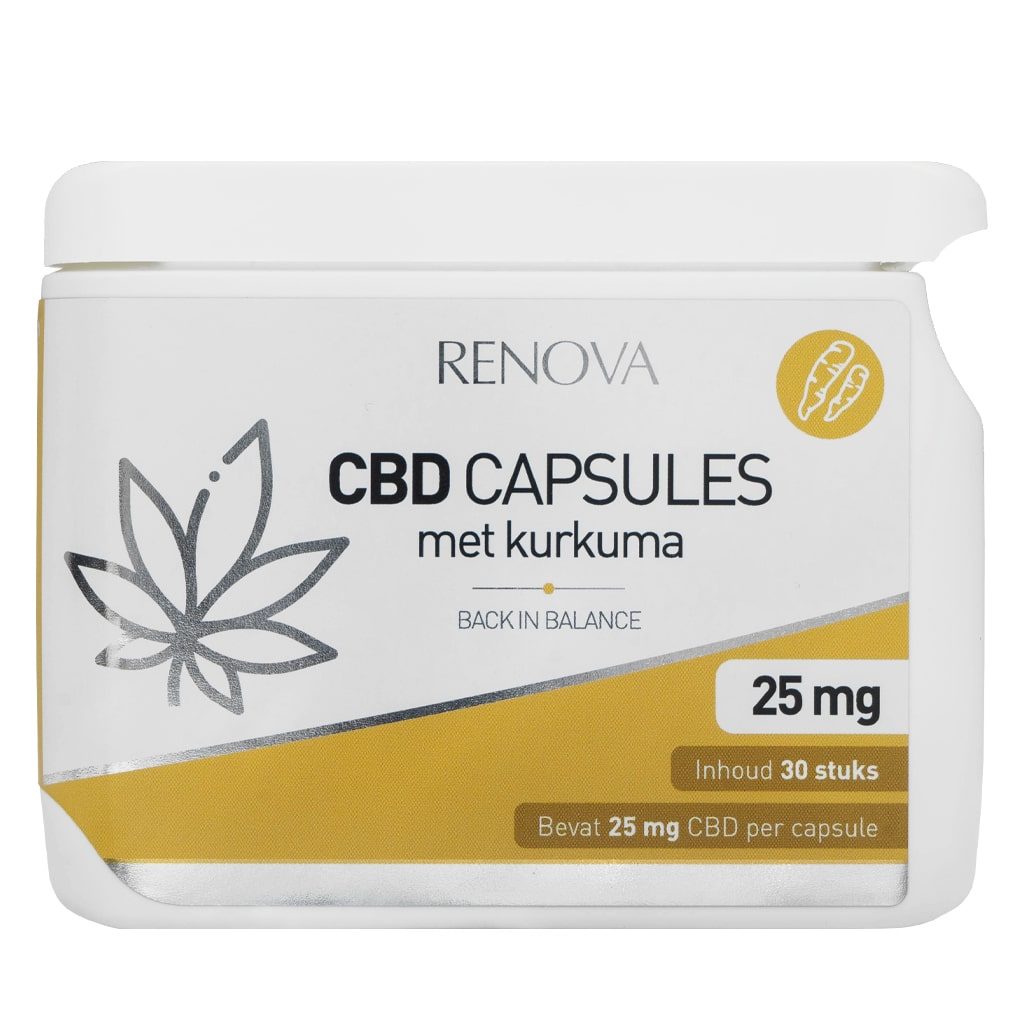 Renova CBD-Kapseln mit Kurkuma (25 mg pro Kapsel)